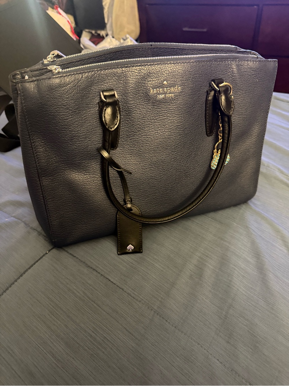 Kate Spade Dark Navy Blue handbag w/ crossbody